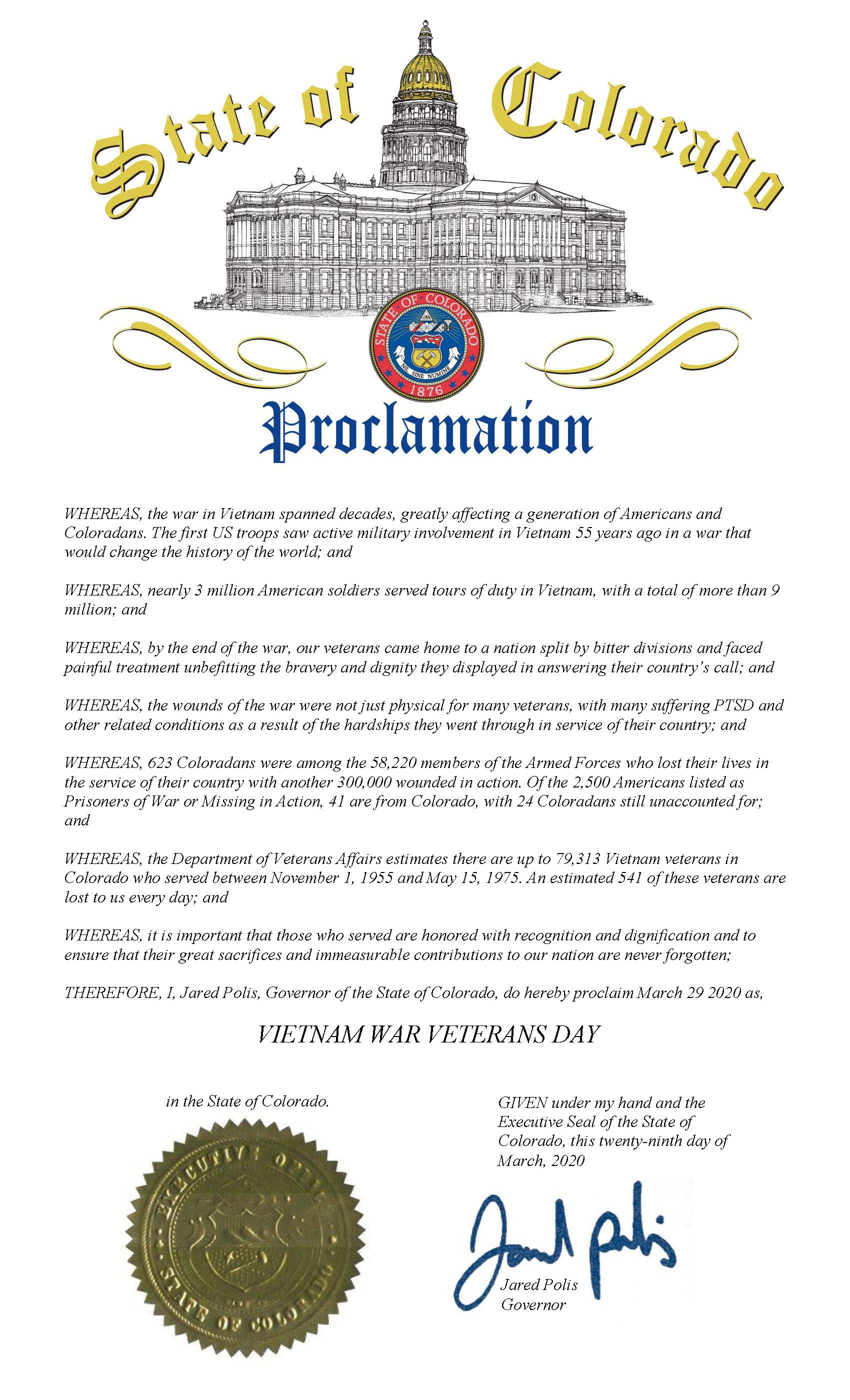 Colorado Proclamation (2020)